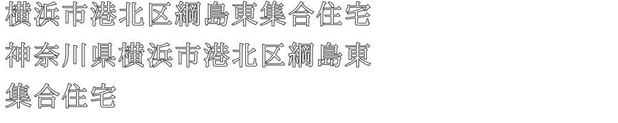 横浜市港北区綱島東集合住宅
神奈川県横浜市港北区綱島東
集合住宅